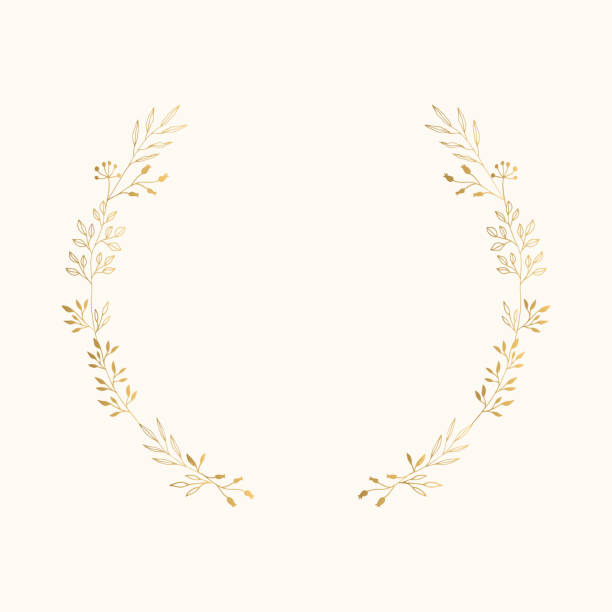 istock Elegant golden laurel. Wedding card design. Vector isolated illustration. 1266616071
