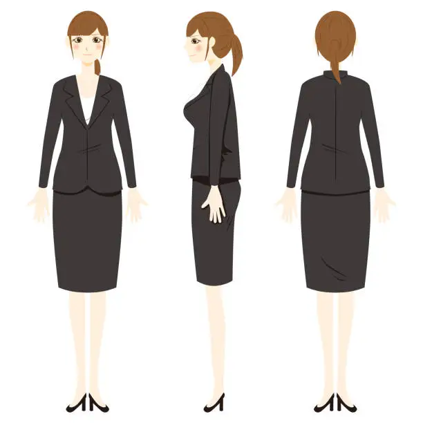 Vector illustration of Illustration of a woman wearing business casual clothes.