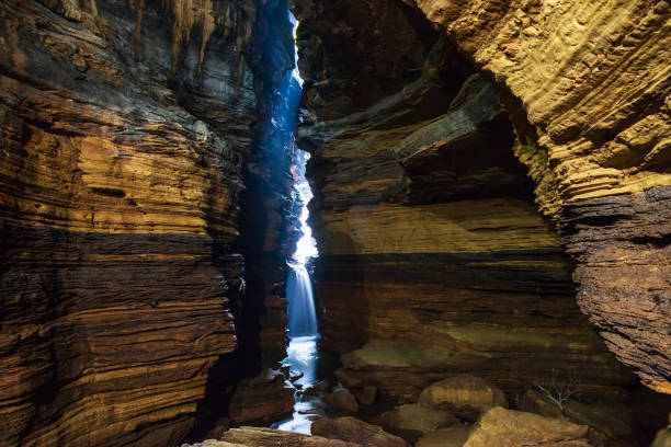istock Waterfall inside cave near Pokhara, Nepal 1266618525
