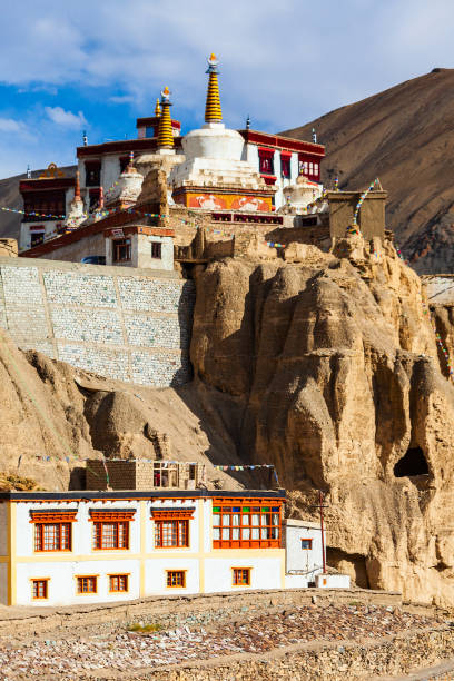 Lamayuru Monastery in Ladakh, north India Lamayuru Monastery or Gompa is a tibetan style  buddhist monastery in Lamayuru village in Ladakh, north India phyang monastery stock pictures, royalty-free photos & images