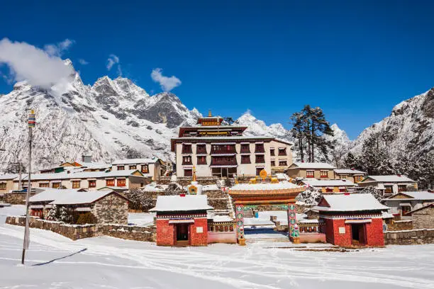 Tengboche Monastery is a tibetan buddhist monastery in Tengboche village in Everest region of Nepal