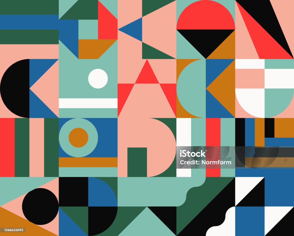 Neo Geo Abstract Artwork Vector Pattern Composition Stock Illustration ...