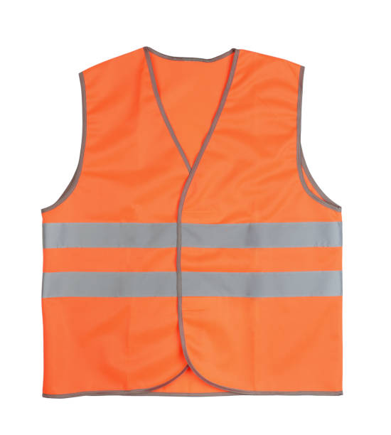istock Orange vest isolated on white. 1266626303