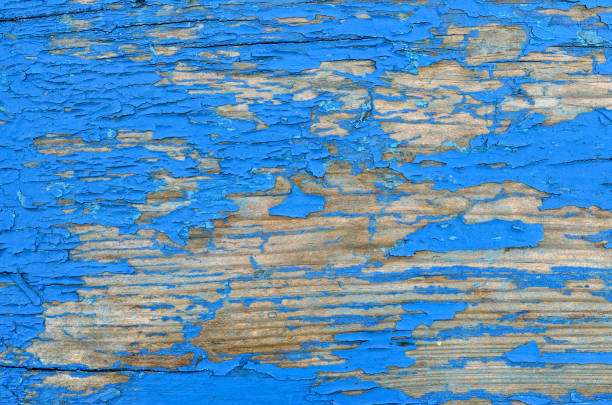 istock Texture of shabby, blue paint on an old wooden surface 1266627232