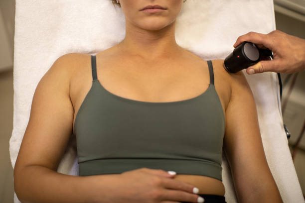 istock Beautiful woman on physiotherapy 1266628999