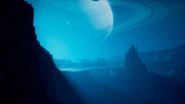istock Landscape of an amazing alien unknown planet in far space. 3D Rendering. 1266630087