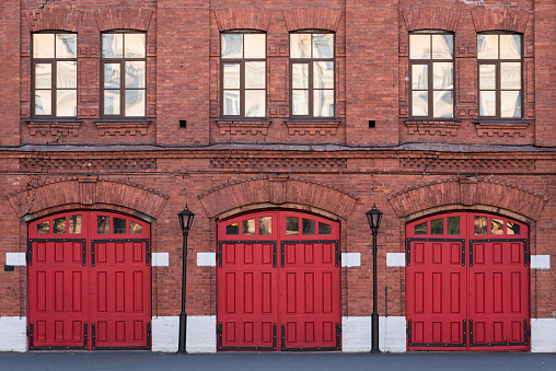 Fire station, an old historic brick building