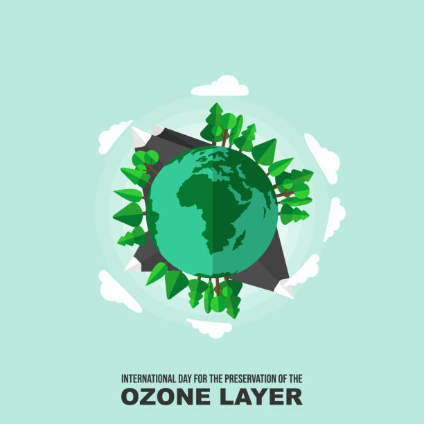 illustrations, cliparts, dessins animés et icônes de illustration vectorielle de la planète terre - ozone layer