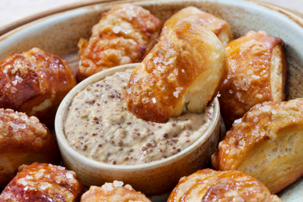 istock Soft Pretzel Bites with A Spicy Mustard Dip 1266637050
