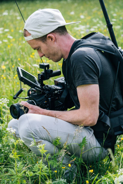 istock Cinematographer overhead cam films in a natural environment 1266640910