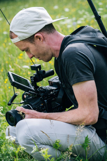 istock Cinematographer overhead cam films in a natural environment 1266641018
