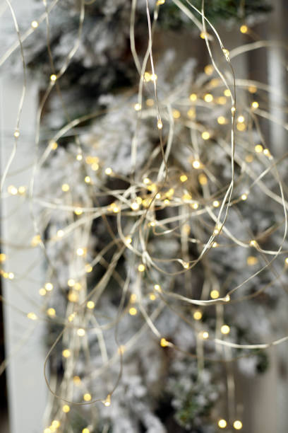 istock Christmas tree blur garland close-up New year background 1266641030