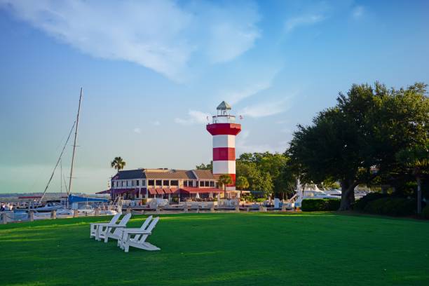 Lighthouse  at Harbor Town-Hilton Head, SC Lighthouse  at Harbor Town-Hilton Head, SC hilton head photos stock pictures, royalty-free photos & images