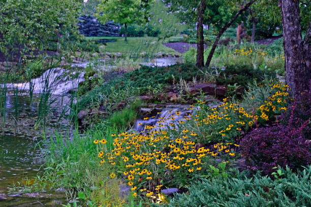 istock Waterfall and flowers-Hamilton County Indiana 1266644209