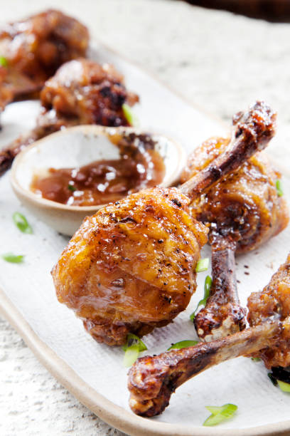istock Honey Garlic Lollipop Chicken Wings with Ranch Dip 1266644803