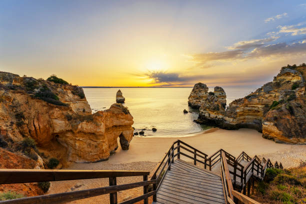 istock View of Camilo beach and staircase,at sunrise 1266651004