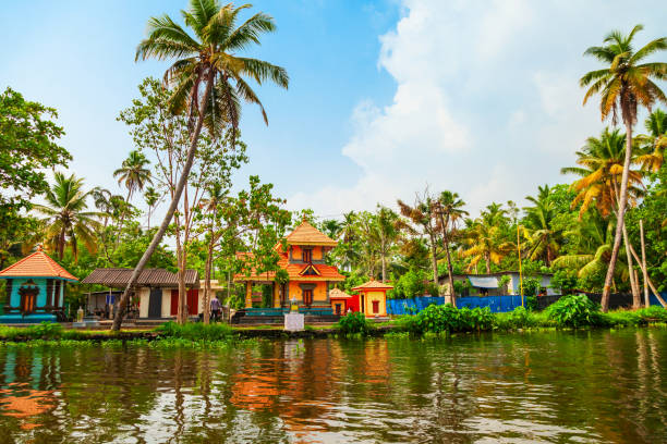 Alappuzha backwaters landscape in Kerala Alappuzha backwaters landscape in Kerala state in India kerala south india stock pictures, royalty-free photos & images