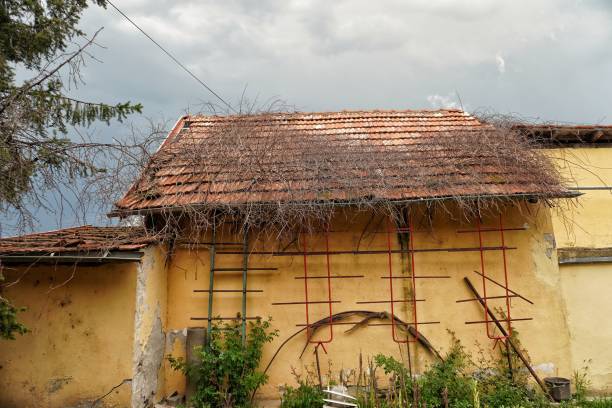 istock The sky above the old house 1266652104