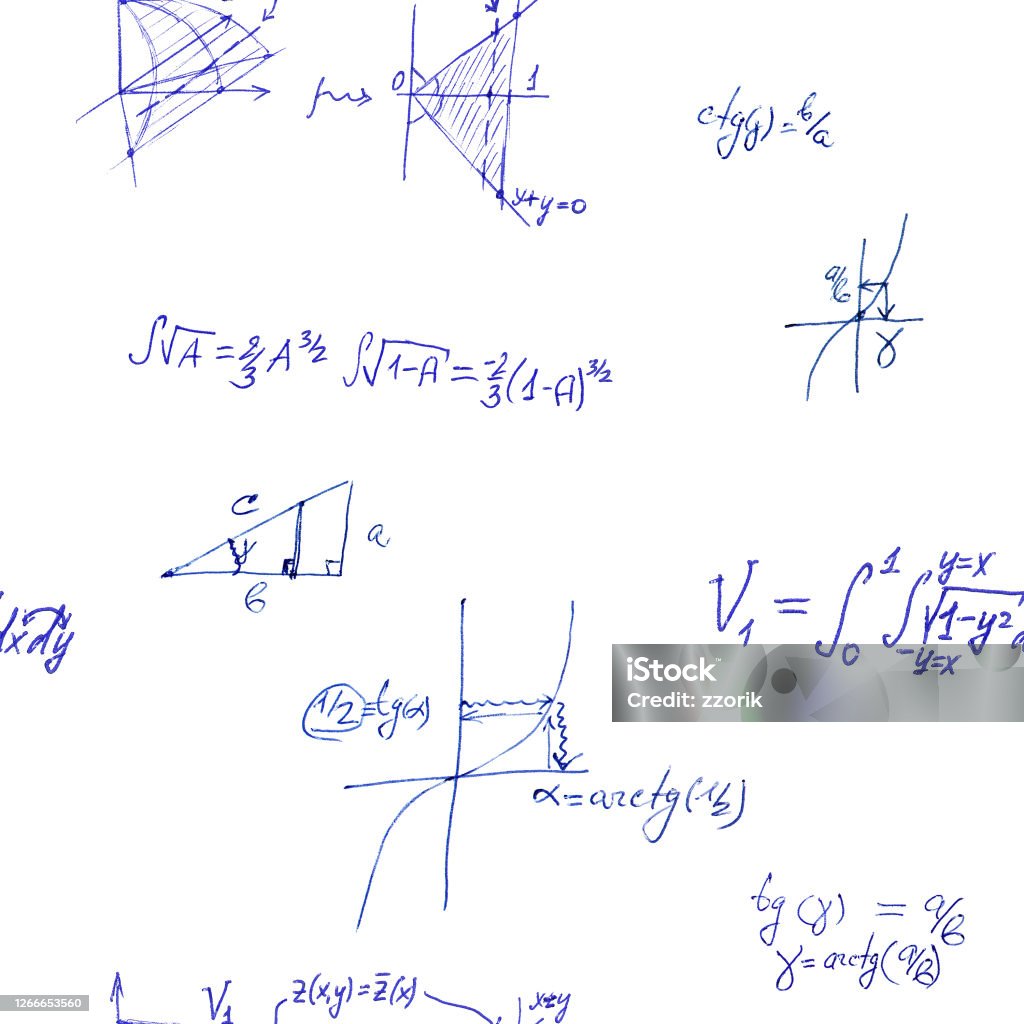 Seamless Science Pattern With Math Design Mathematical Graph And ...
