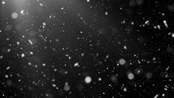 Huge Snowflake Snowfall in the Night vector art illustration