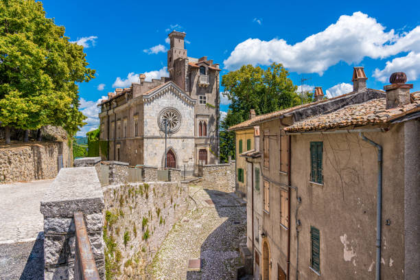 Collalto Sabino, beautiful medieval village in the province of Rieti, Lazio, Italy. Collalto Sabino, beautiful medieval village in the province of Rieti, Lazio, Italy. rieti stock pictures, royalty-free photos & images