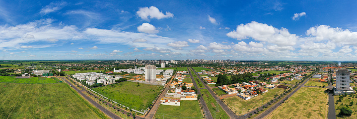 Araçatuba, State of São Paulo, Brazil, November 2018. Panoramic aerial view..