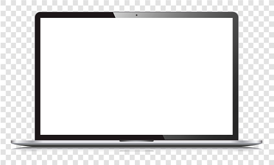 Blank screen laptop isolated vector illustration