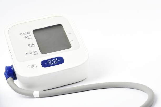 istock Blood pressure gauge, sphygmomanometer on the white background 1266664677