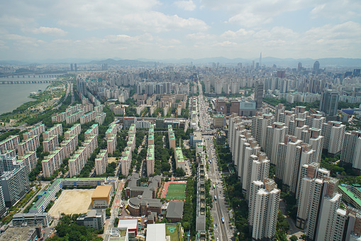 Banpo, Gangnam, Seoul, Korea, aerial photography taken by drone