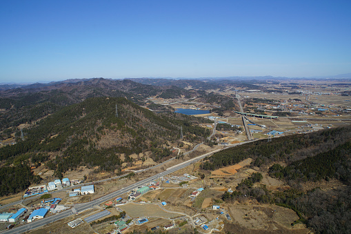 Mokpo, Muan, Jeollanam-do, Korea, aerial photography taken by drone