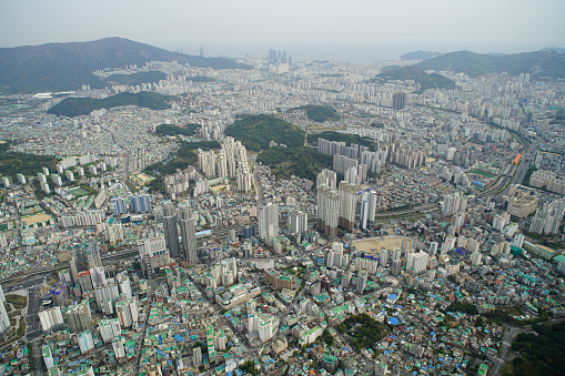 Busan, Korea, aerial photography taken by drone