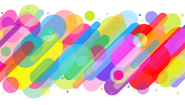 재미 다채로운 추상적 배경 일러스트 - 물방울무늬 일러스트 stock illustrations