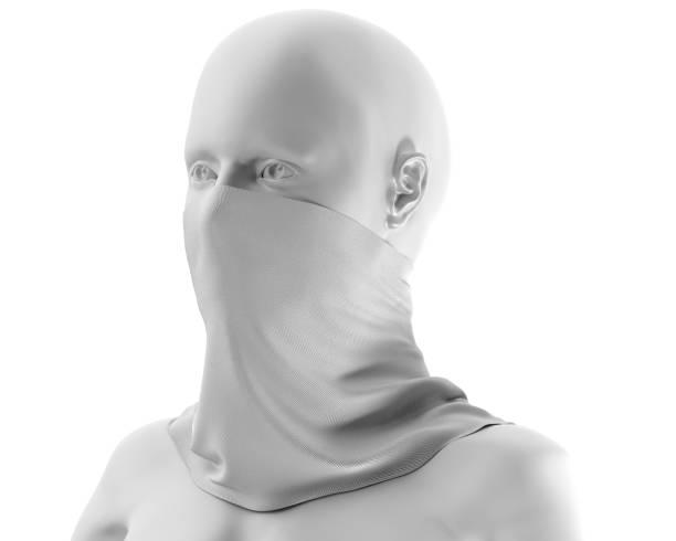 istock White Neck gaiter mockup With white mannequin, Blank Fabric necker dust proof 3d Rendering isolated on white background 1266679861