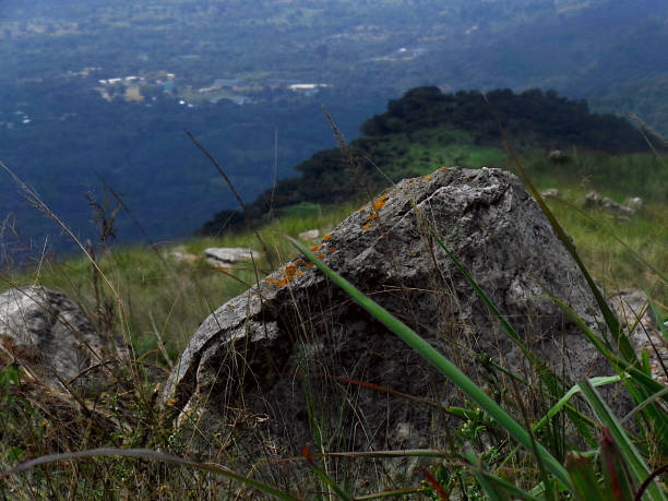 istock Closeup of a rock on a mountain 1266680012