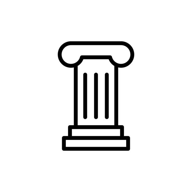 ilustrações de stock, clip art, desenhos animados e ícones de column architecture icon. simple line, outline vector elements of architecture icons for ui and ux, website or mobile application - ionic