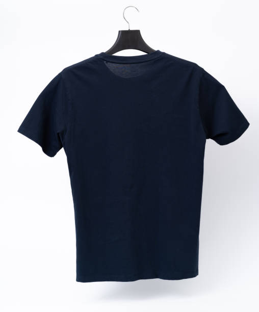 istock Blank navy T-shirt. clothes on isolated white background. 1266681219