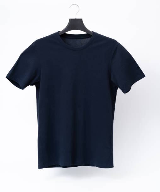 istock Blank navy T-shirt. clothes on isolated white background. 1266681859