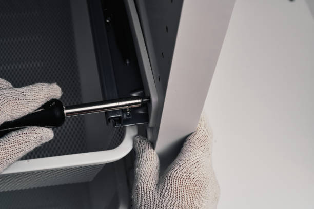istock Furniture assembly process. Installation of fittings. Do it yourself. 1266683985