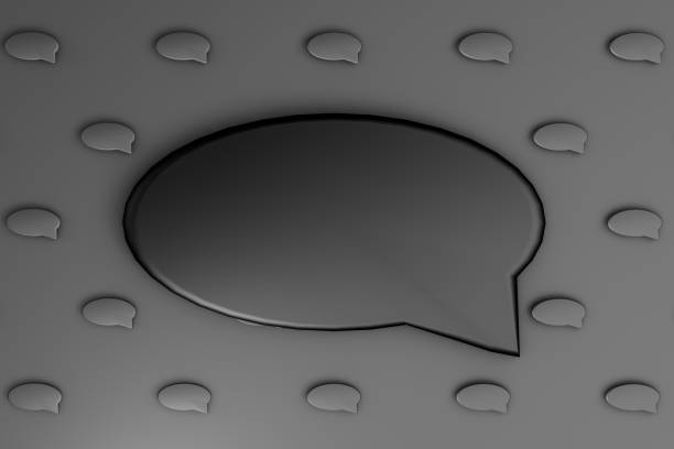 3d rendering of speech bubble on  minimalistic background. Wide background site head and cover photo. Pattern for texture of wallpaper.