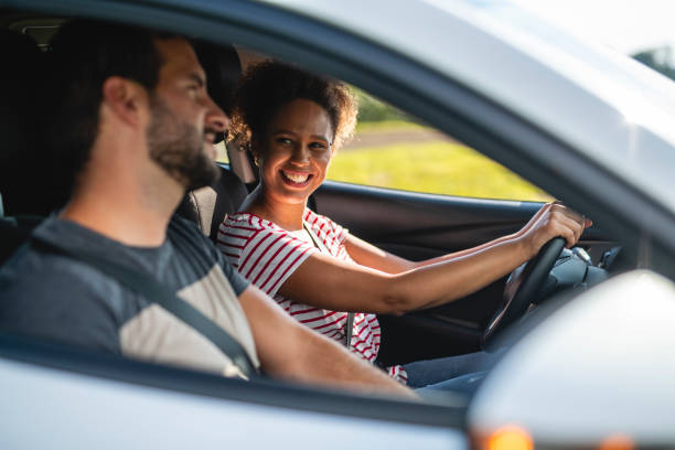 istock Couple taking a road trip in their new car 1266692698