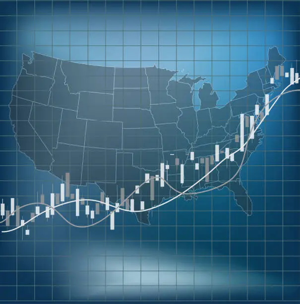 Vector illustration of The United States Finance and market, Data Chart