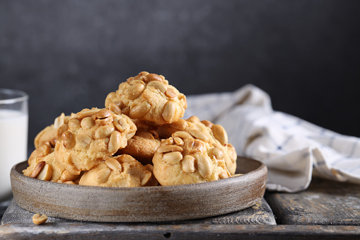 peanut cookies with natural nuts for dessert