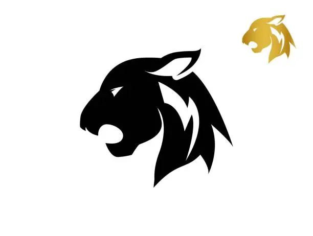Vector illustration of Panther Premium Minimal Mascot with Thunder Strike Logo Design Vector Template