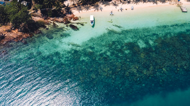 istock Clear water on the island,Bright blue sea and beach 1266712109