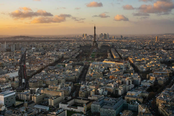 istock The sunset view of skyline in Paris 1266713813