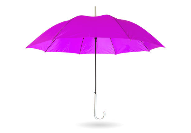istock Pink umbrella isolated on white 1266715809