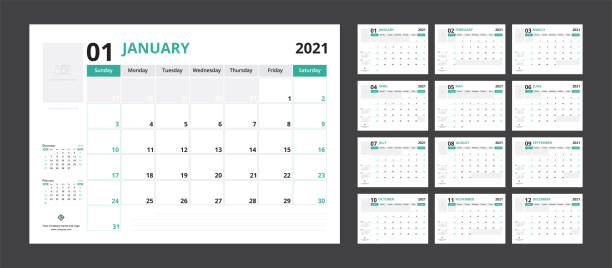 planista kalendarza 2021 dla szablonu korporacyjnego tygodnia projektowania rozpocznie się w niedzielę. - calendar september personal organizer event stock illustrations