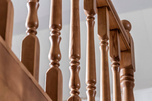 istock Wooden baluster close-up 1266721434