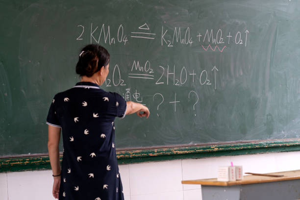 istock Back view of Asian female teacher in class 1266721650