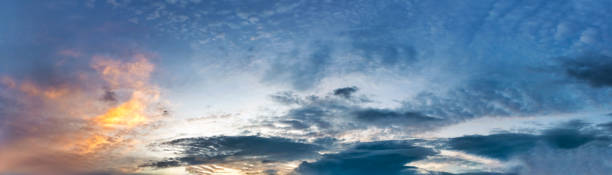 istock Twilight panorama sky background with colorful cloud in dusk. 1266722564